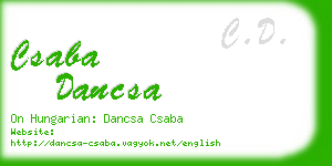 csaba dancsa business card